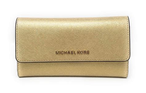 michael kors jet set wallet gold foil|Michael Kors large trifold wallet.